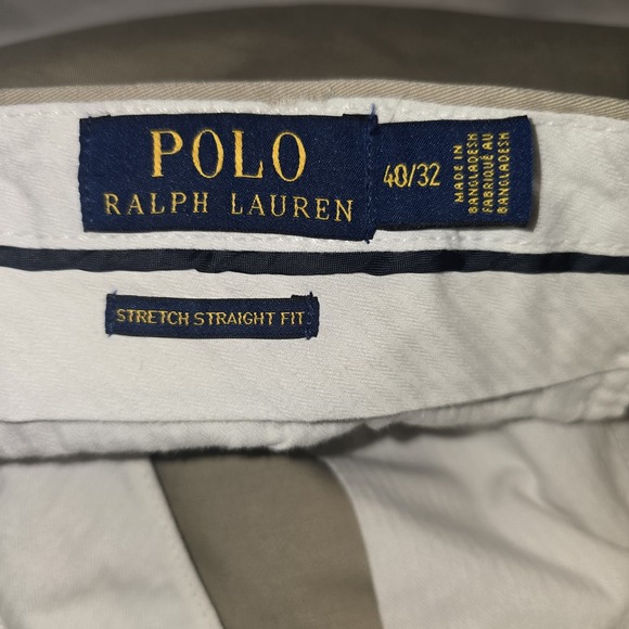 Polo Ralph Lauren Stretch Straight Fit Khaki Beige Work Pants Mens 40x32 - Picture 7 of 9